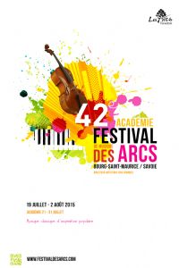 42e académie et Festival de musique des Arcs. Du 19 juillet au 2 août 2015 à les ARCS. Savoie. 